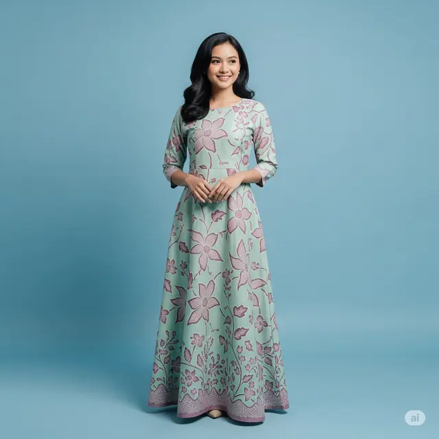 Model Dress Batik Panjang Terbaru. Foto: Gemini