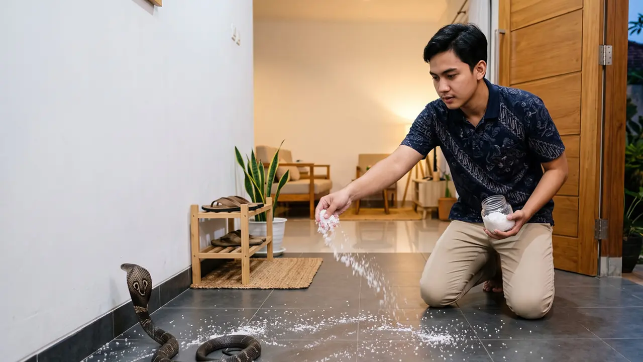 apakah garam bisa mengusir ular (AI Generated)