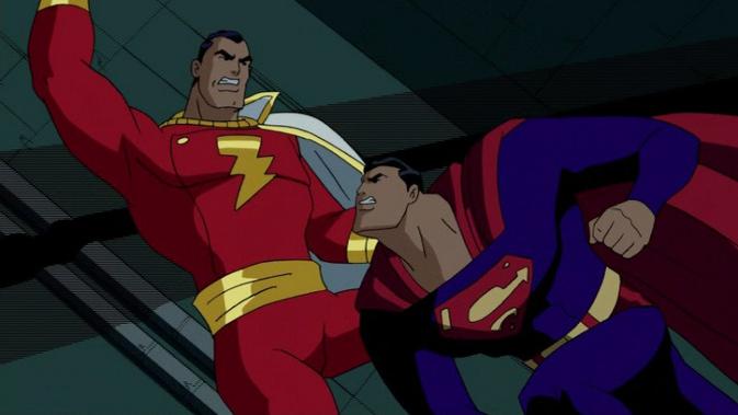 Superman dan Shazam di serial animasi Justice League Unlimited. (Warner Bros. Animation/DC Comics)