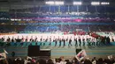 Hal itu menjadi simbolisasi penyerahan the Games Flag dan Obor Asian Games dari Presiden Dewan Olimpiade Asia Sheikh Ahmad Fahad al-Sabah kepada anggota Komite Olimpiade Indonesia (IOC). (instagram/attackyohankim)
