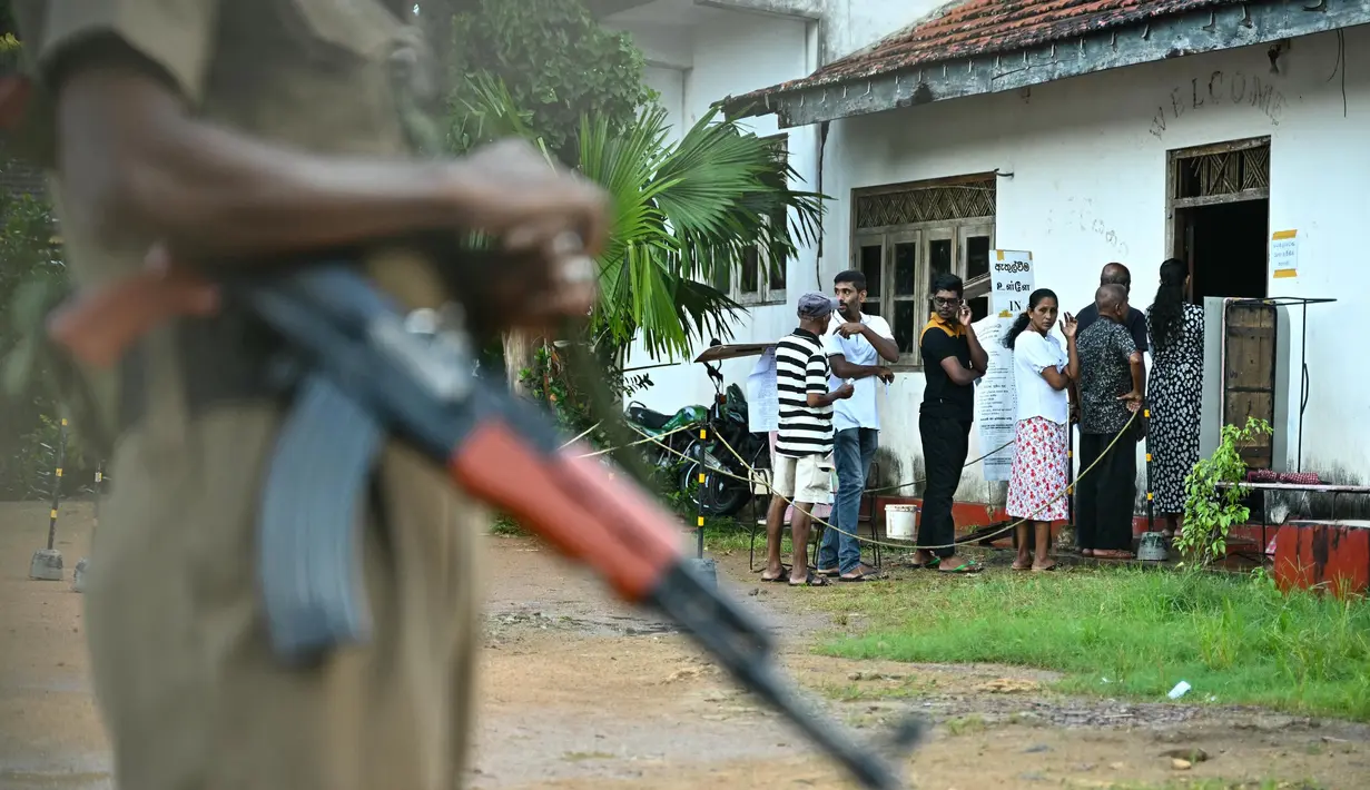 Pemilu ini merupakan yang pertama setelah kekacauan ekonomi dan politik negara tersebut pada 2022-2023. (IDREES MOHAMMED/AFP)