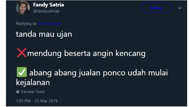 5 Tanda Mau Hujan Versi Netizen Ini Kocak Abis