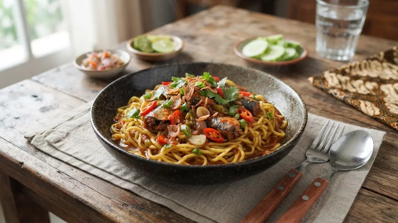 Cara Masak Mie Campur Sarden
