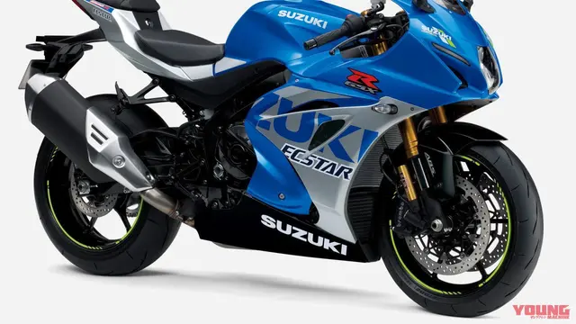 Warna baru ini mengadopsi dari 100 tahun Suzuki yang juga digunakan pada motor balap MotoGP