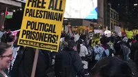 Demo pro-Palestina di New York, Amerika Serikat. (Dolores Cortes/AP)