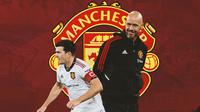 Manchester United - Erik ten Hag dan Harry Maguire (Bola.com/Adreanus Titus)