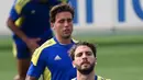 Penjaga gawang Juventus Carlo Pinsoglio menghadiri sesi latihan bersama rekan satu timnya di The Juventus Training Center, Turin, Italia, 13 September 2021. Juventus akan menghadapi Malmo pada pertandingan Grup H Liga Champions. (MARCO BERTORELLO/AFP)