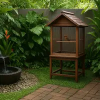 Taman mini di belakang rumah berfungsi sebagai kandang untuk burung kicau/ChatGPT