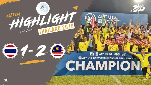 Berita video Malaysia U-15 menjadi juara Piala AFF U-15 2019 setelah pada partai final mengalahkan Thailand U-15 dengan skor 2-1,