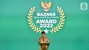Ketua BAZNAS RI, Prof. Dr. KH. Noor Achmad memberi sambutan pada BAZNAS Award 2022 di Jakarta, Senin (17/01/2022). BAZNAS Award melibatkan lebih dari 300 tokoh dan lembaga dengan 184 pemenang. (Liputan6.com/Fery Pradolo)
