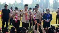 Presiden Jokowi memberikan apresiasi terhadap pelaksanaan Jambore Nasional (Jamnas) XI Tahun 2022 (Biro Pers Sekretariat Presiden)