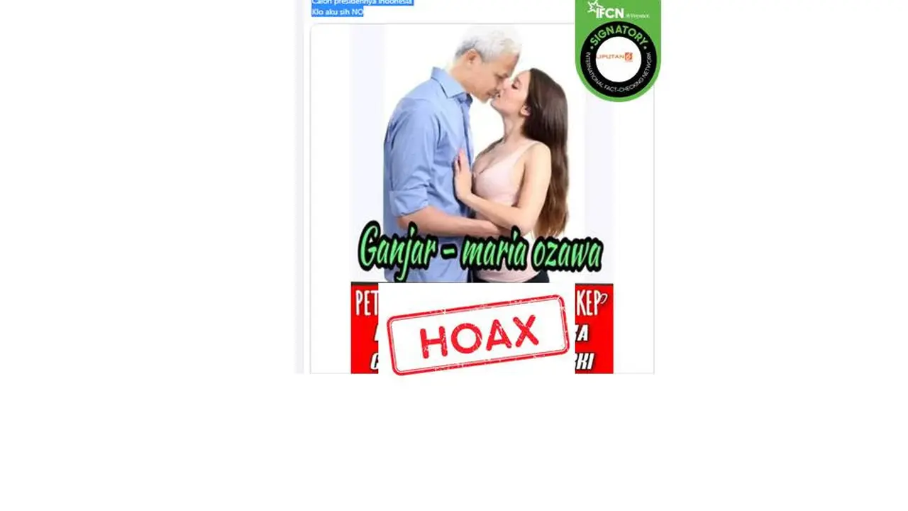 Cek Fakta foto Ganjar Pranowo Maria Ozawa