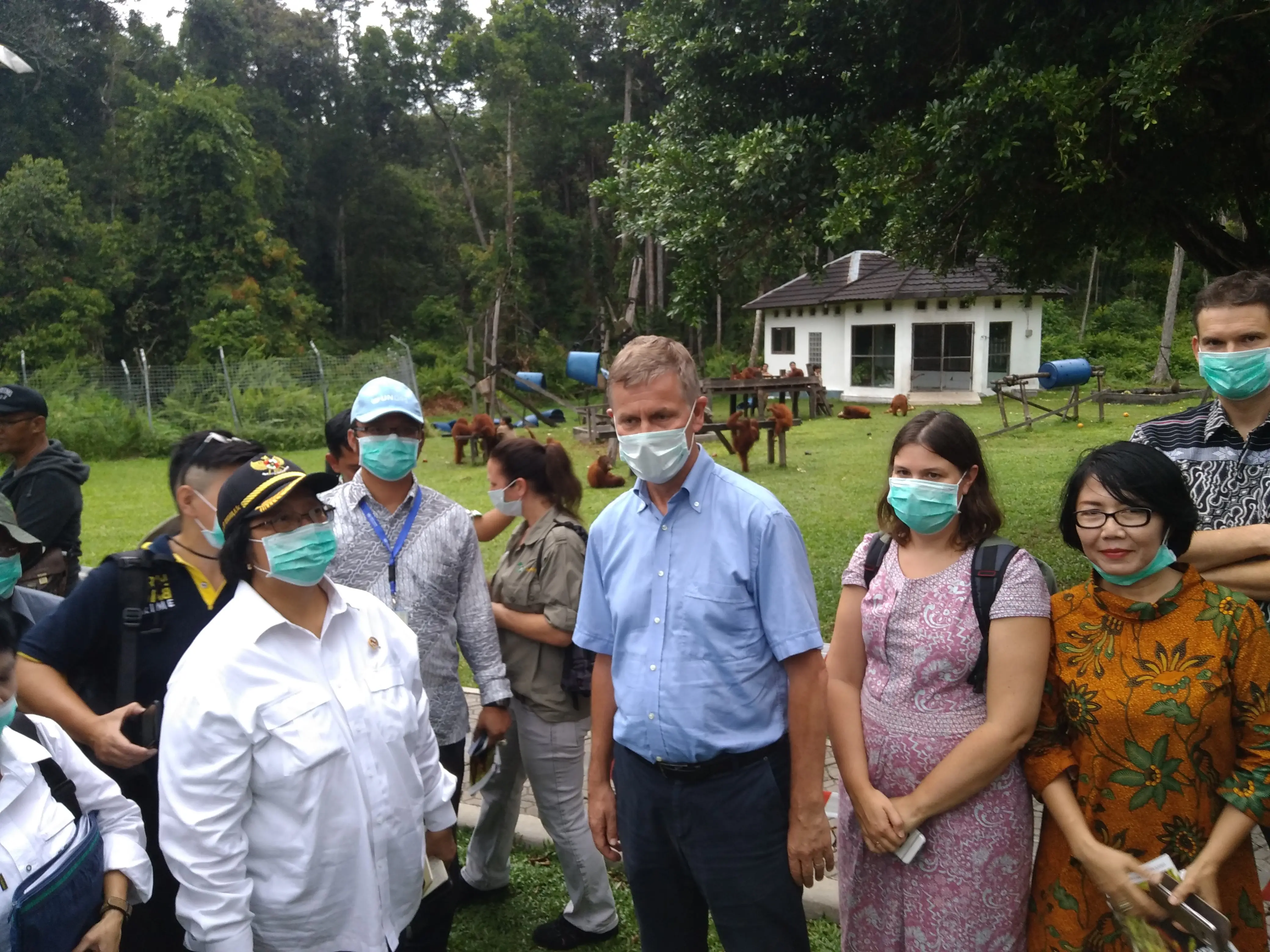 Menteri LHK Siti Nurbaya Mengunjungi Pusat Rehabilitasi Orangutan Nyaru Menteng, Palangkaraya, Kalteng. (Liputan6.com/Rajana K).