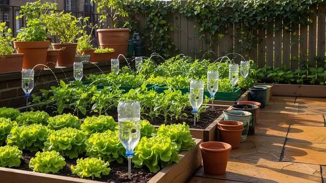 Ide Kebun Sayur di Teras Belakang dengan Botol Bekas