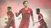 Timnas Indonesia - Irfan Bachdim, Rachmat Irianto, Asnawi Bahar (Bola.com/Adreanus Titus)