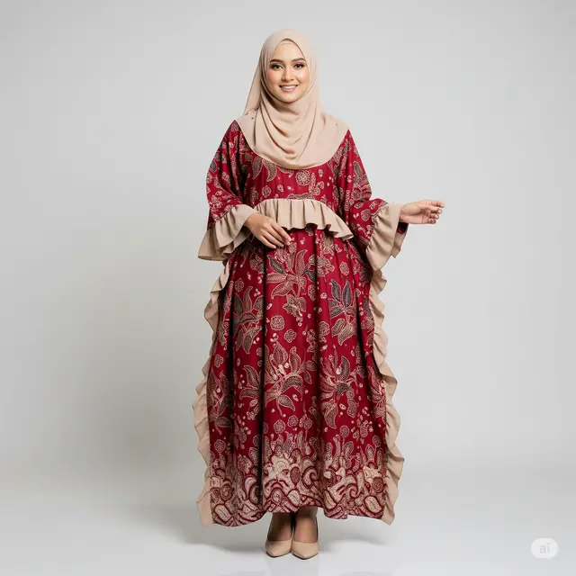 10 Model Busana Muslim Batik Kombinasi Polos yang Elegan dan Modern