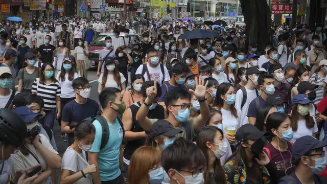 FOTO: Unjuk Rasa Menentang UU Keamanan Nasional di Hong Kong