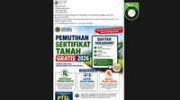 Cek Fakta: Hoaks Link Pendaftaran Pemutihan Sertifikat Tanah Gratis 2026