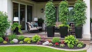 Model Teras Rumah Tanpa Pagar yang Tetap Aman dan Terlihat Mewah (AI)