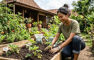 ilustrasi menanam buah (created by AI)