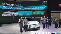 Chery mengumumkan penambahan kuota untuk program pembelian mobil listrik Omoda E5. (Liputan6.com/Septian Pamungkas)