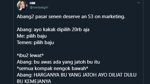6 Cuitan Percakapan Imajinasi Penjual dan Pembeli di Pasar Ini Bikin Ngakak
