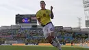 Gelandang Kolombia, James Rodriguez menempati peringkat keenam top scorer dengan koleksi lima gol pada kulifikasi Piala Dunia 2018 zona CONMEBOL. (AFP/Javier Soariano)
