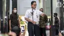 Gubernur DKI Jakarta Anies Baswedan memberikan keterangan seusai menjalani pemeriksaan di Gedung KPK, Jakarta, Rabu (7/9/2022). Anies Baswedan diperiksa KPK terkait dugaan korupsi di penyelenggaraan Formula E Jakarta. (Liputan6.com/Faizal Fanani)