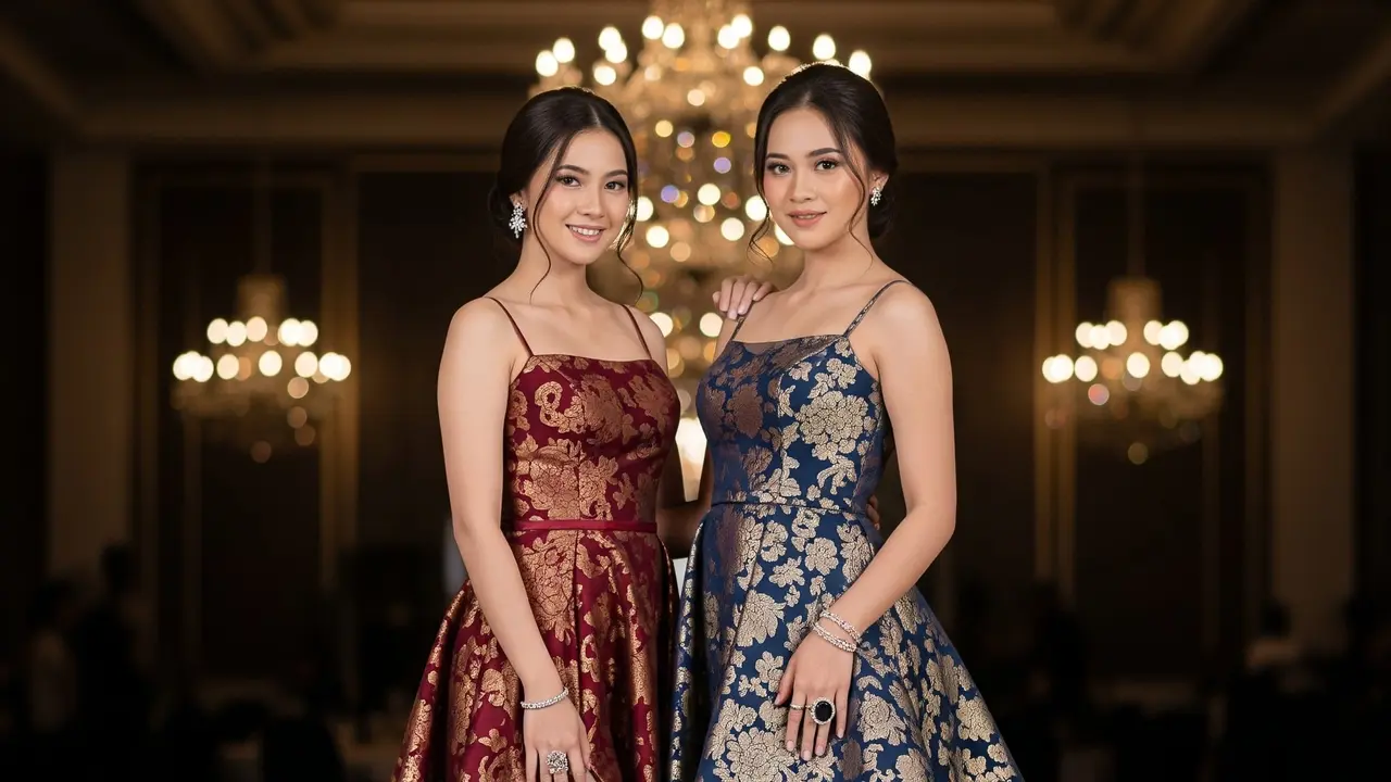 Inspirasi Gaun Brokat Formal Mewah Model A-Line