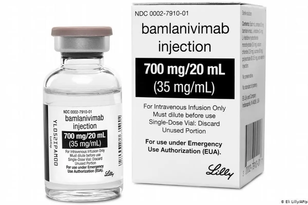Obat antibodi COVID-19 Bamlanivimab buatan Eli Lilly untuk mencegah munculnya gejala sakit berat pada pasien risiko tinggi. (AP)