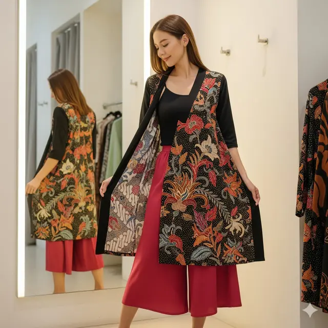 Cardigan Batik Panjang