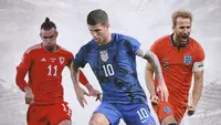 Ilustrasi - Gareth Bale, Christian Pulisic, Harry Kane (Bola.com/Adreanus Titus)