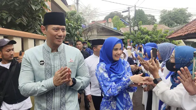 Ketua Umum Partai Demokrat Agus Harimurti Yudhoyono (AHY) mendatangi Pondok Pesantren Bani Syahid, Cimanggis, Kota Depok.