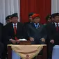 Menteri Pertahanan (Menhan) Prabowo Subianto saat menghadiri 'Silaturahmi Halal Bihalal dan Syukuran Abituren Akabri 1971-1975 tahun 2024'. (Liputan6.com/Delvira Hutabarat)