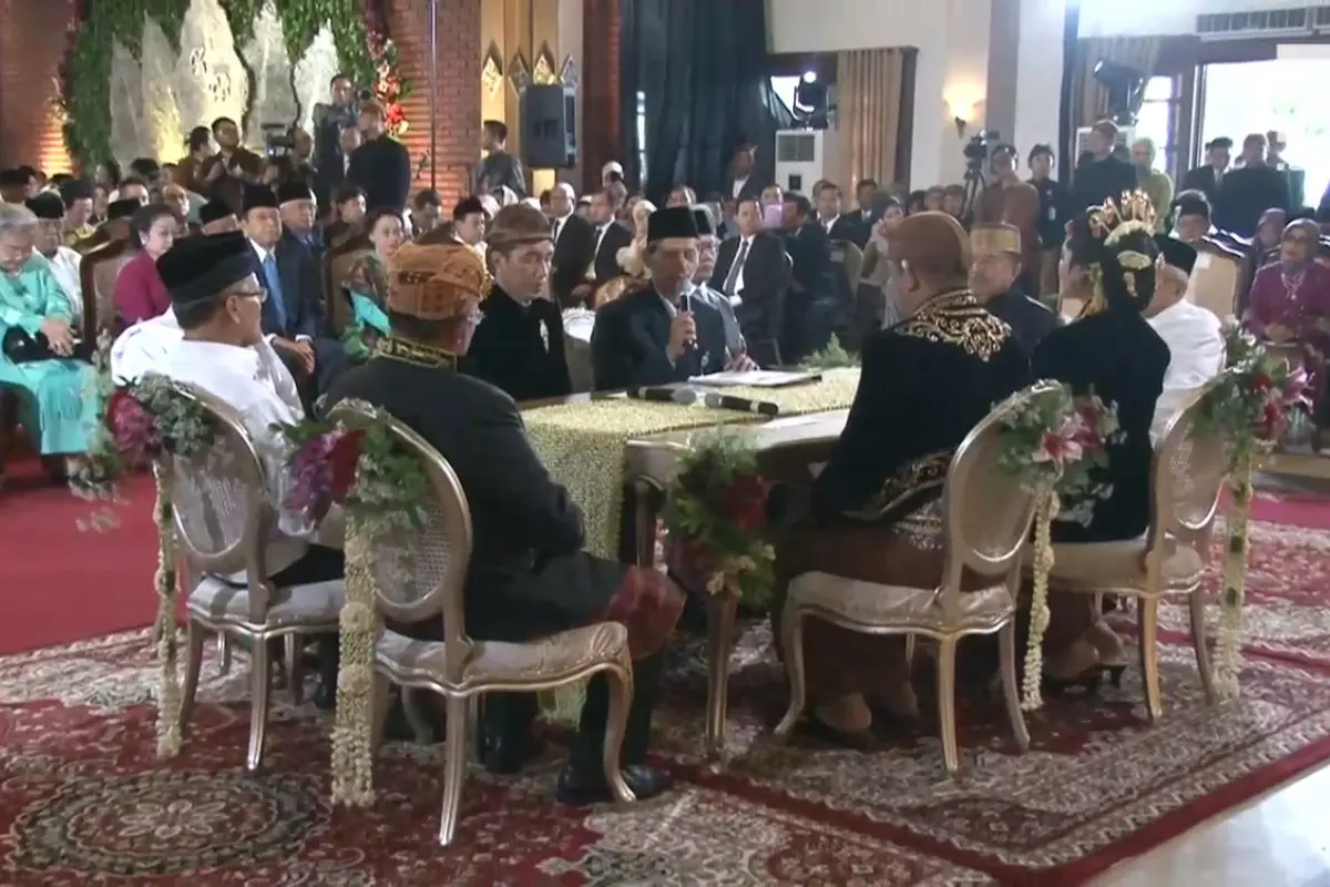 Prosesi akad nikah Kahiyang Ayu dan Bobby Nasution. (Liputan6.com)