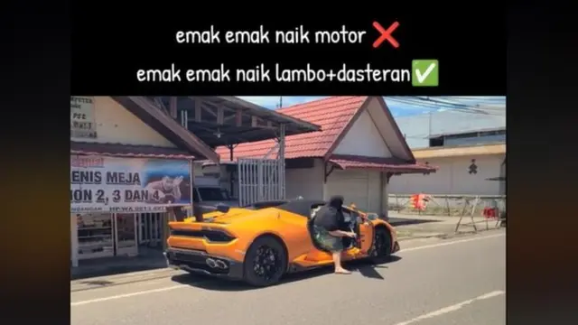 Viral Wanita Berdaster Naik Lamborghini Diduga Anak Crazy Rich Kalimantan.  foto: TikTok @h4siba