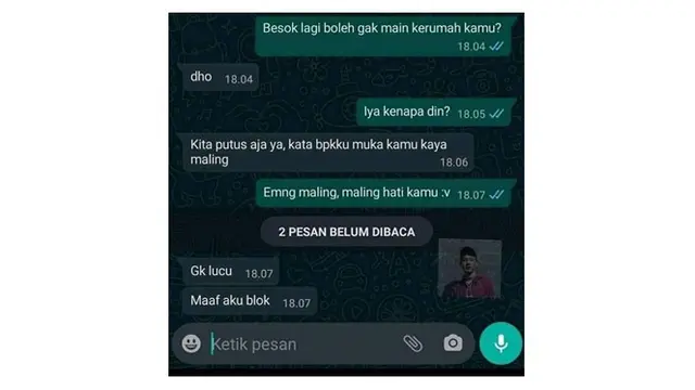 8 Chat WA Alasan Putus ala Netizen Ini Bikin Geleng Kepala