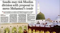 Laporan rencana pembongkaran makam Nabi Muhammad yang dimuat The Independent 