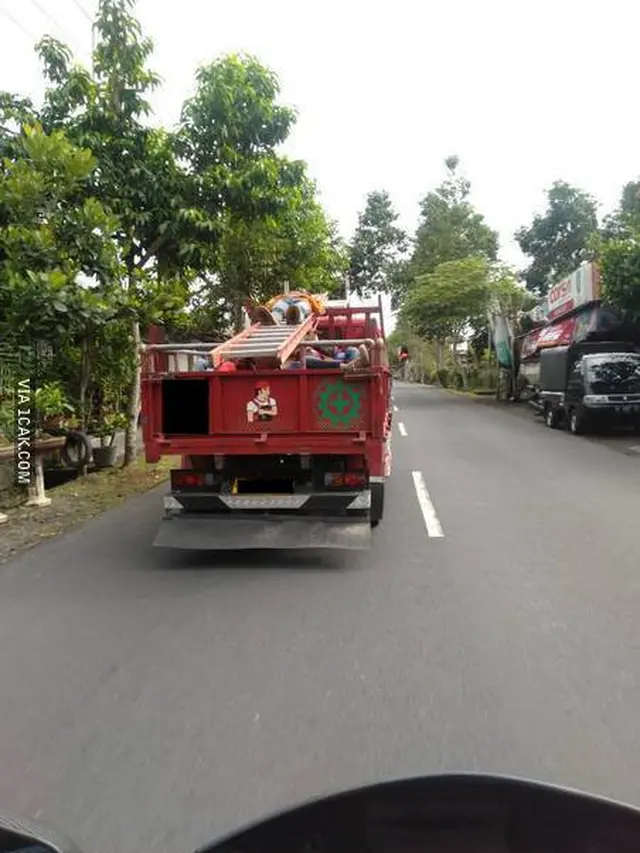 6 Potret Aksi Nekat Orang Numpang di Truk Ini Bikin Tepuk Jidat