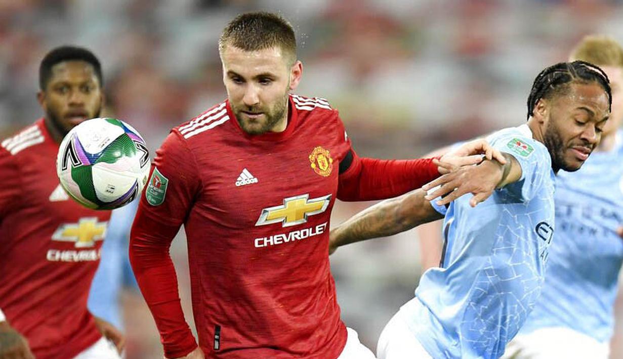 Luke Shaw - Setan Merah mendatangkan pemain bernomor punggung 23 ini dari Southampton pada 1 Juli 2014. Sempat terpuruk saat dilatih Jose Mourinho, Shaw justru akhirnya dapat menemukan kembali performa terbaiknya di era Ole Gunnar Solskjaer. (Foto: AP/Peter Powell)