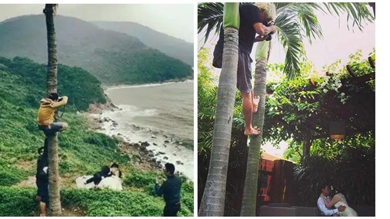 6 Aksi Fotografer Prewedding Panjat-Panjat Ini Bikin Senyum, Bukti Totalitas