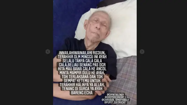 Ayah Doddy Sudrajat Meninggal Dunia. (instagram.com/irma_rachim)