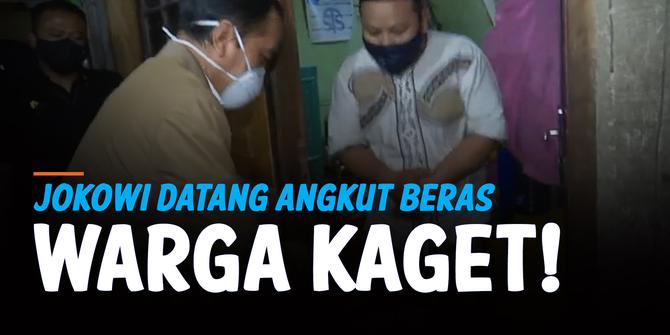 VIDEO: Momen Warga Kaget, Depan Rumah Ada Jokowi Angkut Beras