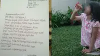 Surat gadis cilik penyandang disabilitas untuk Jokowi (Instagram)