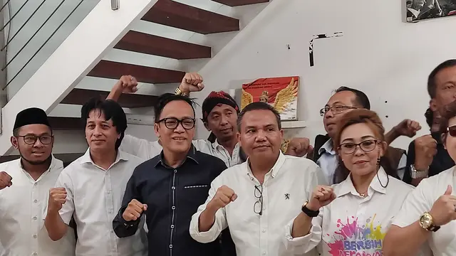 Suasana konferensi pers pembubaran Ganjar Pranomo Mania, Kamis(9/2/2023).