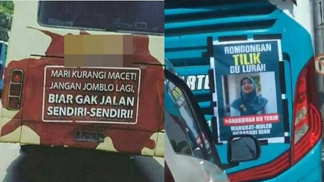 6 Tulisan Nyeleneh di Belakang Bus Ini Bikin Ketawa Geli