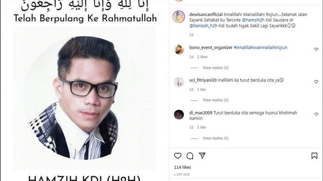 Hamzih H2h meninggal dunia