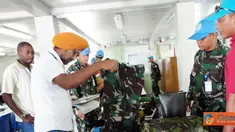 Citizen6, Haiti: Sebelum mengadakan inspeksi ke lapangan, rombongan terlebih dahulu menerima paparan tentang keadaan kontingen dari Dansatgas. (Pengirim: Badarudin Bakri)