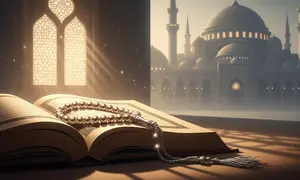 Ilustrasi amalan bulan Rajab, dzikir, puasa, doa. [Foto: Gemini]