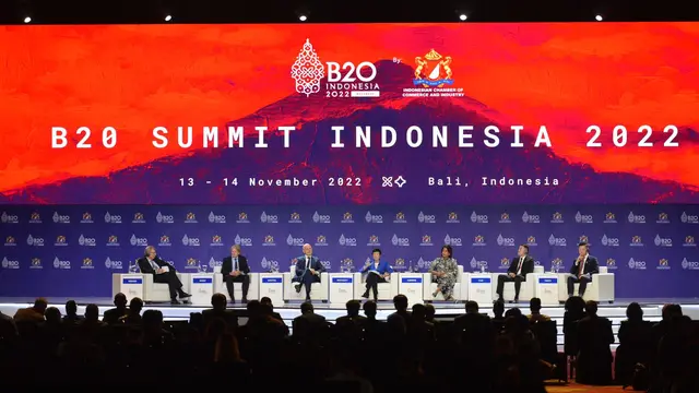 Managing Director Royal Golden Eagle (RGE) Group Anderson Tanoto dalam gelaran B20 Summit, yang digelar sebagai bagian dari KTT G20 di Bali.